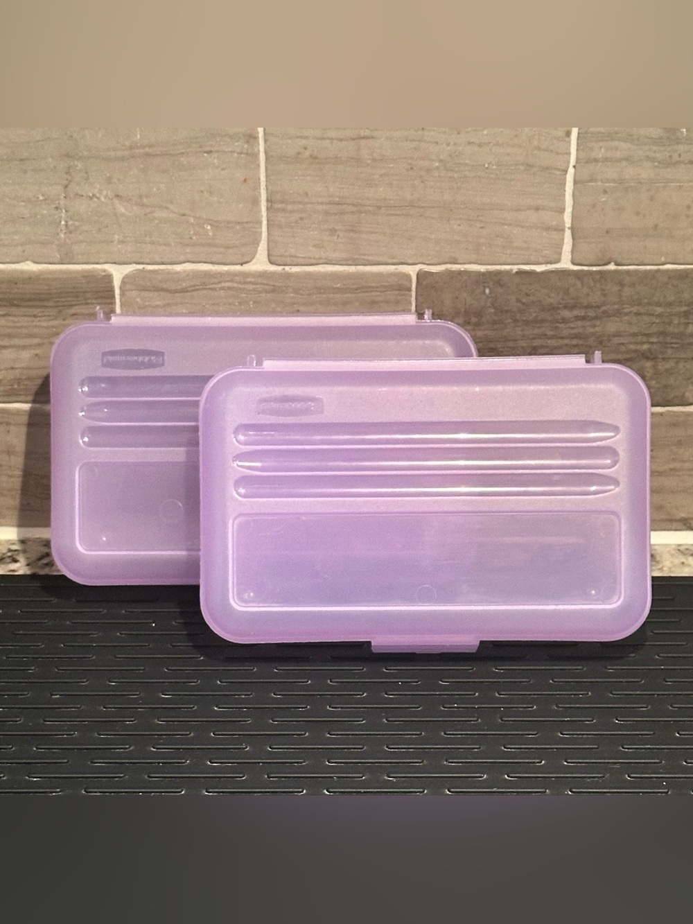 Set of 2 Vintage 1993 Rubbermaid Pencil Storage Cases Office Organization